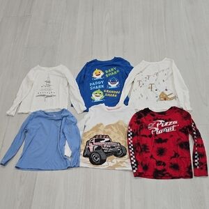 Mixed Brands Little Boy Long Sleeve Shirts Size 6 Blue White Red